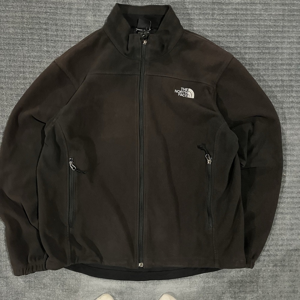 The North Face Jacket WindWall Mens Large Black Fleece Winter Fall WARM